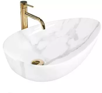 Rea Greta Aufsatzwaschbecken oval 65,5x40cm wei&szlig; gl&auml;nzend (REA-U6501)