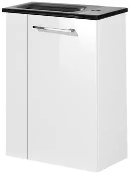 Fackelmann SBC Waschtisch-Set 45cm, wei&szlig;, Glas, T&uuml;ranschlag rechts (66024650-0)