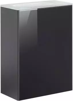 Fackelmann SBC KARA Waschtisch-Set 45cm Anthrazit/Glas, Beleuchtung, Türanschlag rechts (4008033077729)