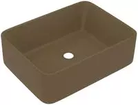 vidaXL Luxus-Waschbecken Matt Creme 41x30x12 cm Keramik