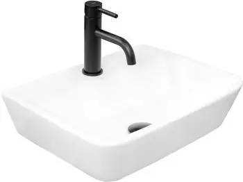 Rea Remi Aufsatzwaschbecken rechteckig 45,5x36cm wei&szlig; Keramik (REA-U6961)