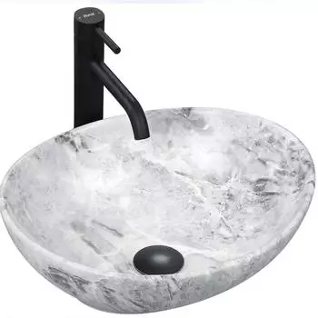 Rea Sofia Aufsatzwaschbecken oval 41x34,5cm wei&szlig; matt (REA-U9908)