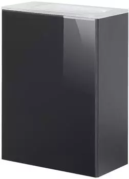 Fackelmann SBC KARA G&auml;ste-WC Waschtisch-Set 45cm Anthrazit matt, Glas, beleuchtet (SBC)