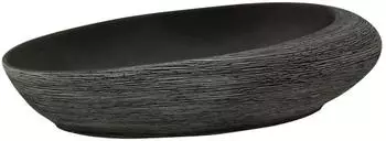 vidaXL Aufsatzwaschbecken oval 59x40x14cm, grau und schwarz, Keramik (155091)