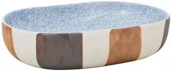 vidaXL Aufsatzwaschbecken oval mehrfarbig 59x40x14cm Keramik (155108)