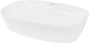 LuxeBath Aufsatzwaschbecken oval, Keramik, weiß, 605x380x140mm