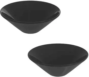 vidaXL Waschbecken 2 Stk., Keramik, schwarz hochglanz, &Oslash;42x14cm (42000314)