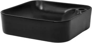 LuxeBath Aufsatzwaschbecken eckig, Keramik, schwarz matt, 43x43x12cm (490006487)