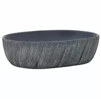 vidaXL Aufsatzwaschbecken Schwarz und Grau Oval 47x33x13 cm Keramik