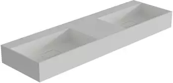 Bernstein TWG231 Doppelwandwaschbecken Mineralguss weiß matt 153x45x15cm (TWG231)