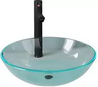 vidaXL Waschbecken mit Wasserhahn und Ablaufgarnitur aus geh&auml;rtetem