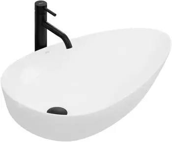 Rea Greta Aufsatzwaschbecken oval 65,5x40cm weiß glänzend Keramik (REA-U8537)