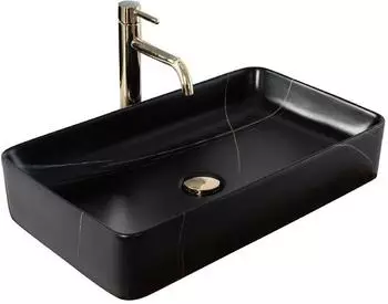 Rea Denis Aufsatzwaschbecken 61x35cm rechteckig schwarz matt (REA-U6510)