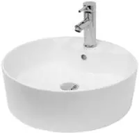 Luxebath - Ecd Germany Waschbecken Waschtisch &Oslash; 460 X 155 Mm Aus Keramik Wei&szlig; Inkl.