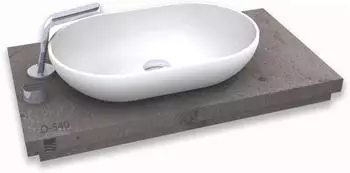 Bernstein O-540 Aufsatzwaschbecken Mineralguss, weiß matt, 54x34x10,5cm (O-540)