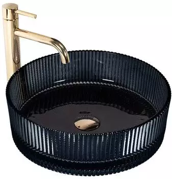 Rea Ingrid Aufsatzwaschbecken, Glas, schwarz (REA-U6800)