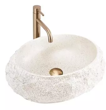 Rea Mika Aufsatzwaschbecken Kompositstein, beige, 48x38x11,5cm (REA-U4332)