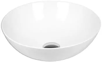 Stabilo Sanitär Aufsatzwaschbecken rund, Keramik, weiß, 40cm, ohne Überlauf (340842)