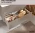 Fackelmann Compact Line Waschtisch-Set 71cm Keramik, 2 Schubladen, kaschmir/grau
