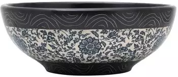 vidaXL Aufsatzwaschbecken rund, schwarz/blau, Keramik, Ø41x14cm (155063)