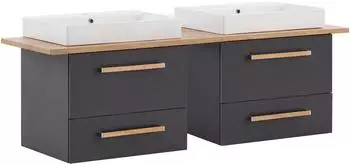 Schildmeyer Duo Waschtisch 165,2cm anthrazit/Eiche
