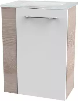 Fackelmann SBC Waschtisch-Set Glas/Holzwerkstoff braun/weiß 45cm (4008033077668)