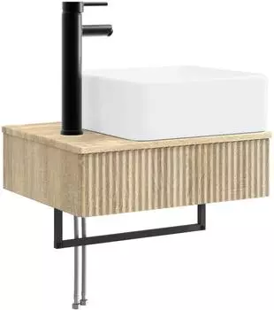 vidaXL Wandmontiertes Waschbecken Sonoma-Eiche 50x41x39cm