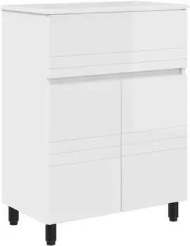 vidaXL Waschtisch Hochglanz wei&szlig; 60x35x80cm Holzwerkstoff (889419)