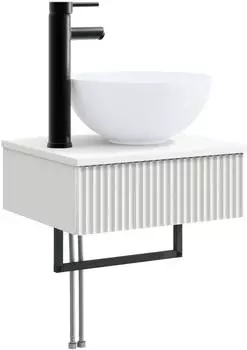 vidaXL Wandmontiertes Waschbecken wei&szlig;, Holzwerkstoff, 40x35x39cm (890168)