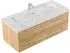 Posseik YAMO 130 Badmöbel-Set mit Waschbecken, Marmor Carrara White, eiche gold