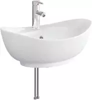 vidaXL Waschbecken mit Wasserhahn und Abfluss Chrom 59 x 35 x 21 cm