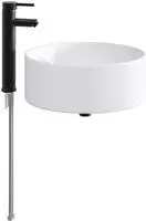 vidaXL Waschbecken mit Wasserhahn und Abfluss Matt Schwarz