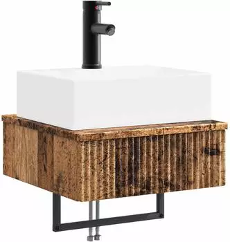 vidaXL Wandmontiertes Waschbecken Altholz 40x41x39cm