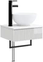 vidaXL Wandmontiertes Waschbecken Hochglanz Wei&szlig; 40 x 35 x 39 cm