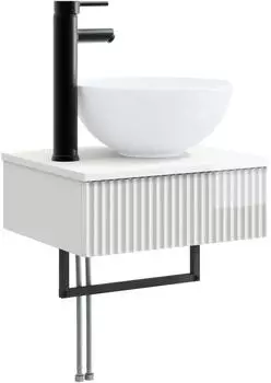 vidaXL Wandmontiertes Waschbecken Hochglanz wei&szlig; 40x35x39cm (890172)