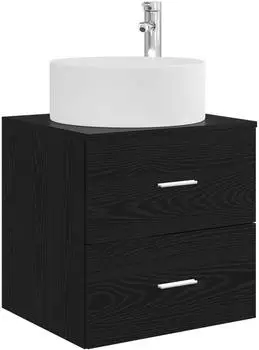 vidaXL Wandmontierter Waschtisch schwarze Eiche 49,5x44,5x65,5cm (890319)