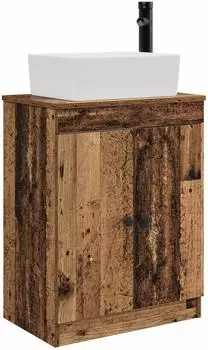 vidaXL Badezimmerschrank mit Waschbecken, Altholz, 54x35x83cm (890136)