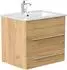 Posseik Apollo Waschtisch 61,5cm Keramikbecken, 2 Schubladen, Eiche gold (APOLLO000010DE)