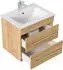 Posseik Apollo Waschtisch 61,5cm Keramikbecken, 2 Schubladen, Eiche gold (APOLLO000010DE)