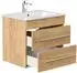 Posseik Apollo Waschtisch 61,5cm Keramikbecken, 2 Schubladen, Eiche gold (APOLLO000010DE)