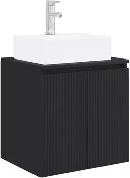 vidaXL Wandmontierter Waschtisch schwarz 49,5x41x62,5cm