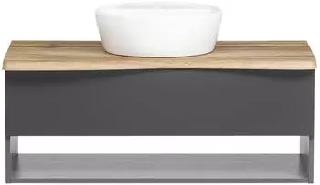 XORA Bogen Waschtisch-Set h&auml;ngend, grau, 101x54,5x47cm