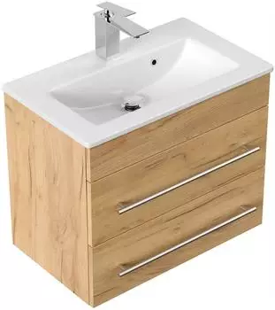 Posseik Portus 600 SlimLine Waschtisch mit Keramik-Waschbecken, eiche gold (61x50x36cm)