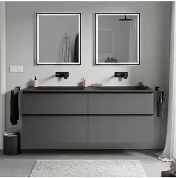Bernstein LAVOA Waschtischunterschrank mit Mineralguss-Waschbecken 160x46x62cm
