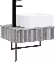 vidaXL Wandmontiertes Waschbecken Grau Sonoma 53 x 35 x 39 cm
