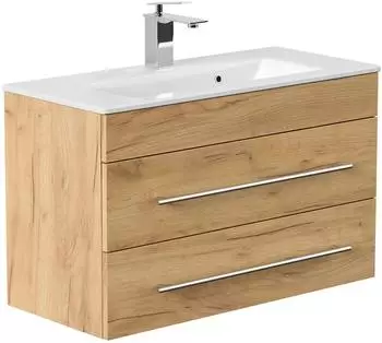 Posseik Portus 800 SlimLine Waschtisch mit Unterschrank, hängend, eiche gold