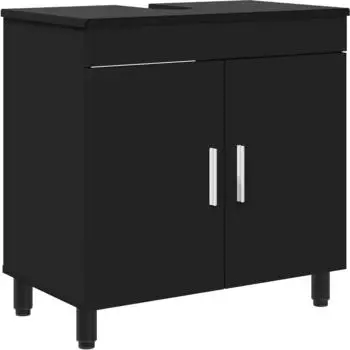 vidaXL Waschtisch schwarz 60x35x60cm Holzwerkstoff