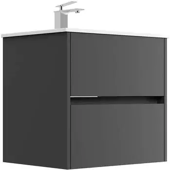 Posseik Limes Waschplatz 61,5cm, 2 Schubladen, Keramikbecken, grafit (PN0001X0000003DE)