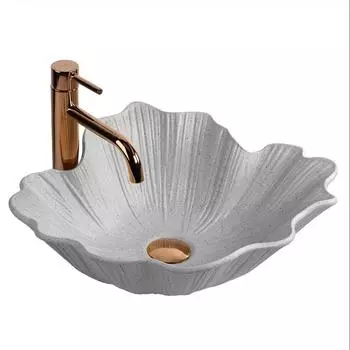 Rea Flower Grey Aufsatzwaschbecken Kunststein 47,5x40x17cm (REA-U7885)