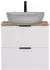 Lomado ADELAIDE-56-WHITE Waschtisch 60cm, weiß/Eiche, Keramik-Aufsatzbecken Beton Optik (ADELAIDE-56-WHITE-SET40)